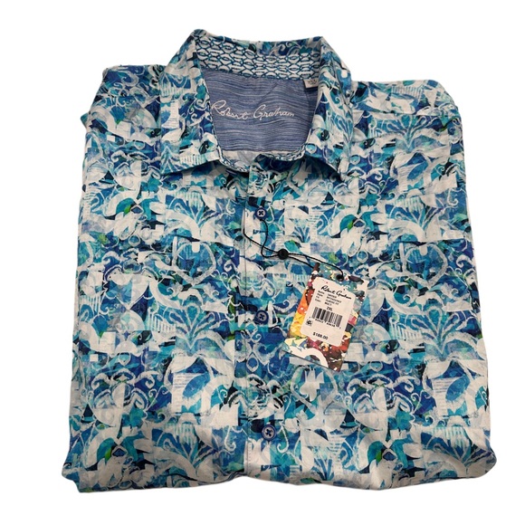 Robert Graham SNYDER Tropical Short Sleeve 2XL Classic Fit Mens Shirt NWT